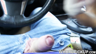 Car blowjob turns into an outdoor public fuck with hooker