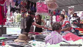 Blonde fucked in a local public bar