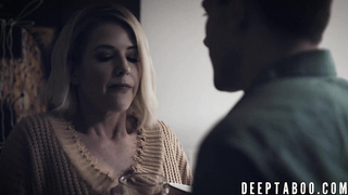 Stepmom Kit Mercer helps her son with his throbbing erection