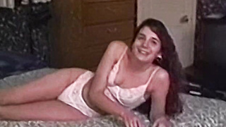 Vintage brunette babe fucked doggystyle by big mature cock