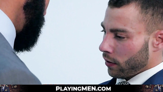 PlayingMen.com - Classy hunk gives a sloppy blowjob and has his ass drilled with intense passion