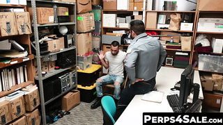 Buff cop daddy hard fucks a slim shoplifter til he cums 2