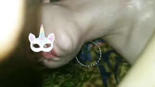 FIRST-TIMER WONDROUS HONEY GUZZLE ALL OF OUR BIG BLACK COCK JIZZ HOMEMADE BLACKED CUM-SHOT POINT OF VIEW