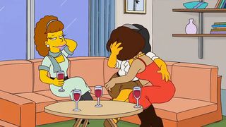 The Simpsons - 3 Lezzies Moms Smooching - Extended Super-Hot Episode