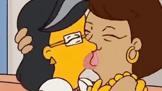 The Simpsons - 3 Lezzies Moms Smooching - Extended Super-Hot Episode