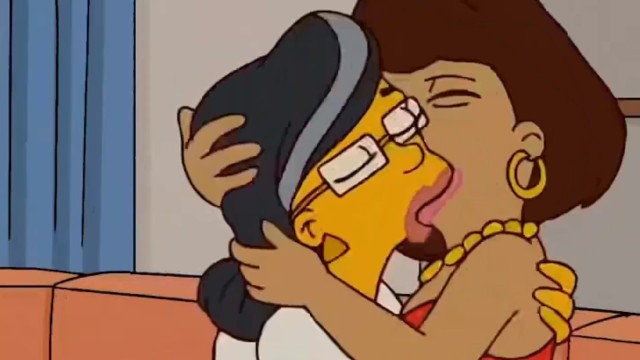 Lesbian Simpsons Sex Toons - The Simpsons - 3 Lezzies Moms Smooching - Extended Super-Hot Episode