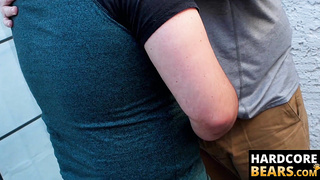 HardcoreBears.com - Nasty fat bear makes his cub kneel to blow his thick rod eagerly