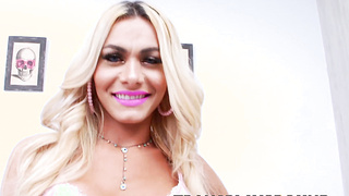Cute tranny Agatha Mc Cartney shows her sexy piercings solo
