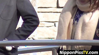 NipponPissTV.com - Japanese [censored] finds a perfect public place to pee outdoors