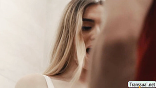 Horny guy caught by wife fucking their TS babysitter