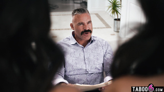 Stepdaughter twins share stepdads cock