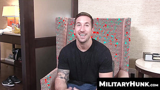MilitaryHunk.com - Brad Powers jerks his fat and throbbing cock until he cums hard with force