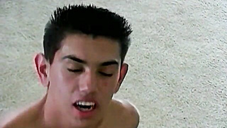 Nubile twink blows dick before bending over for anal