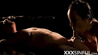 Erotic babe creamed after passionate lovemaking