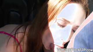 Hot prostitute picked up and fucked outside in the street