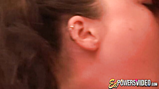 Young pierced Abigail Rose swallows cum after passionate BJ