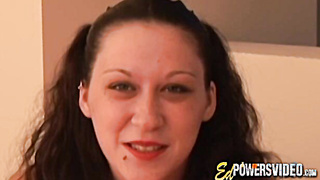 Young pierced Abigail Rose swallows cum after passionate BJ