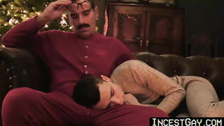 [censored]Gay.com - Smooth stepson fucked hard bareback by sexy mustache stepdad