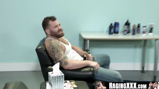 RagingXXX.com - Inked hunk in a raw, passionate fuck with his buddy