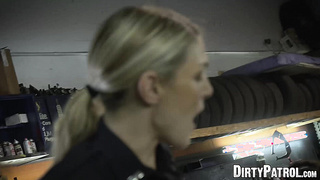 MILF cop Maggie Green shares young BBC with partner