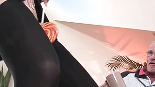 Mature beauty spanked before she pleases an older man