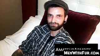 MenWithFur.com - Big-dicked hairy guy loves jerking his rock hard dick