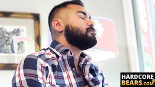 HardcoreBears.com - Hairy bear strokes his cock thinking about getting fucked hard