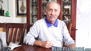 Lucky grandpa stuffs a sweet teens tight pussy with his dick