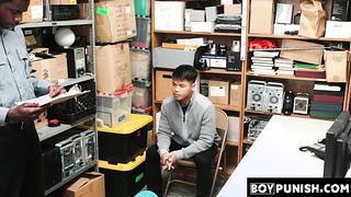 BoyPunish.com - Handsome Asian crook's disciplinary interracial breeding by a dominant guard