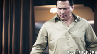 Christie Stevens spitroasted in hardcore taboo threesome