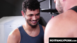 HotFamilyPorn.com - Hunk jock pounds hard with his massive throbbing dick hard