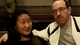 Sensual Asian teen has her ass fucked by two guys on couch