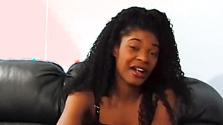 Delectable black teen strips and fucks like naughty cowgirl