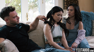 Asian teen threesome with bestie and bf