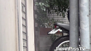 Asian babes with hot hairy pussies close up alley peeing