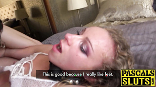 Submissive cutie gets both of her super tight holes rammed