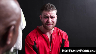 HotFamilyPorn.com - Big cock stepdad barefucked inked jock plumpy ass hard