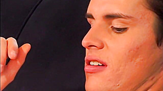 Good looking young guys waste no time blowing each other