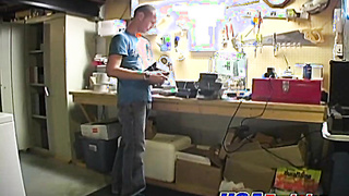 Horny cute twink with piercing wanking his big dick