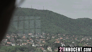 21Innocent.com - Small tits slutty chick Tiffany Doll banged by Lutro's pole hard