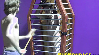 Caged twink whipped and tormented hard ends up masturbating