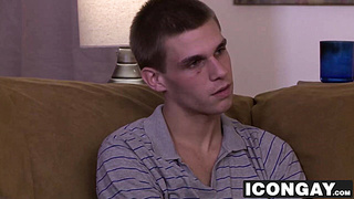 Bearded hunk dad shoving his big dick into twink ass