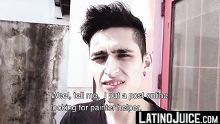 I painted my luscious gooey cum on twink punk Sonnys horny mouth