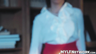 Horny milf Sheena Ryder rubs pussy while getting banged by dominant stud Charles Dera