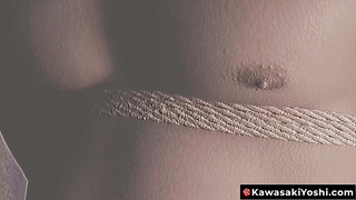 KawasakiYoshi.com - Japanese muscle hunk Kosuke bound and helpless against Shibari master Encho