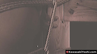 KawasakiYoshi.com - Japanese muscle hunk Kosuke bound and helpless against Shibari master Encho