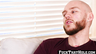 FuckThatHole.com - Tough white jock fucks black BBC bareback after choking on deepthroat