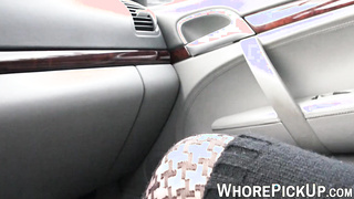 Redhead hooker sucks big dick before being pounded on camera