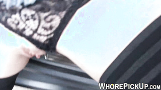 Redhead hooker sucks big dick before being pounded on camera