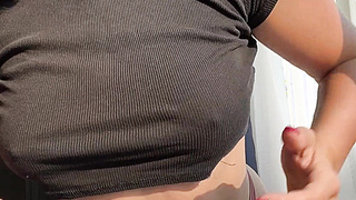 Handle my big natural tits with care